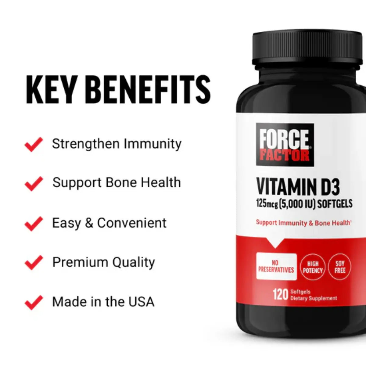 Force Factor - 5000IU Vit D3
