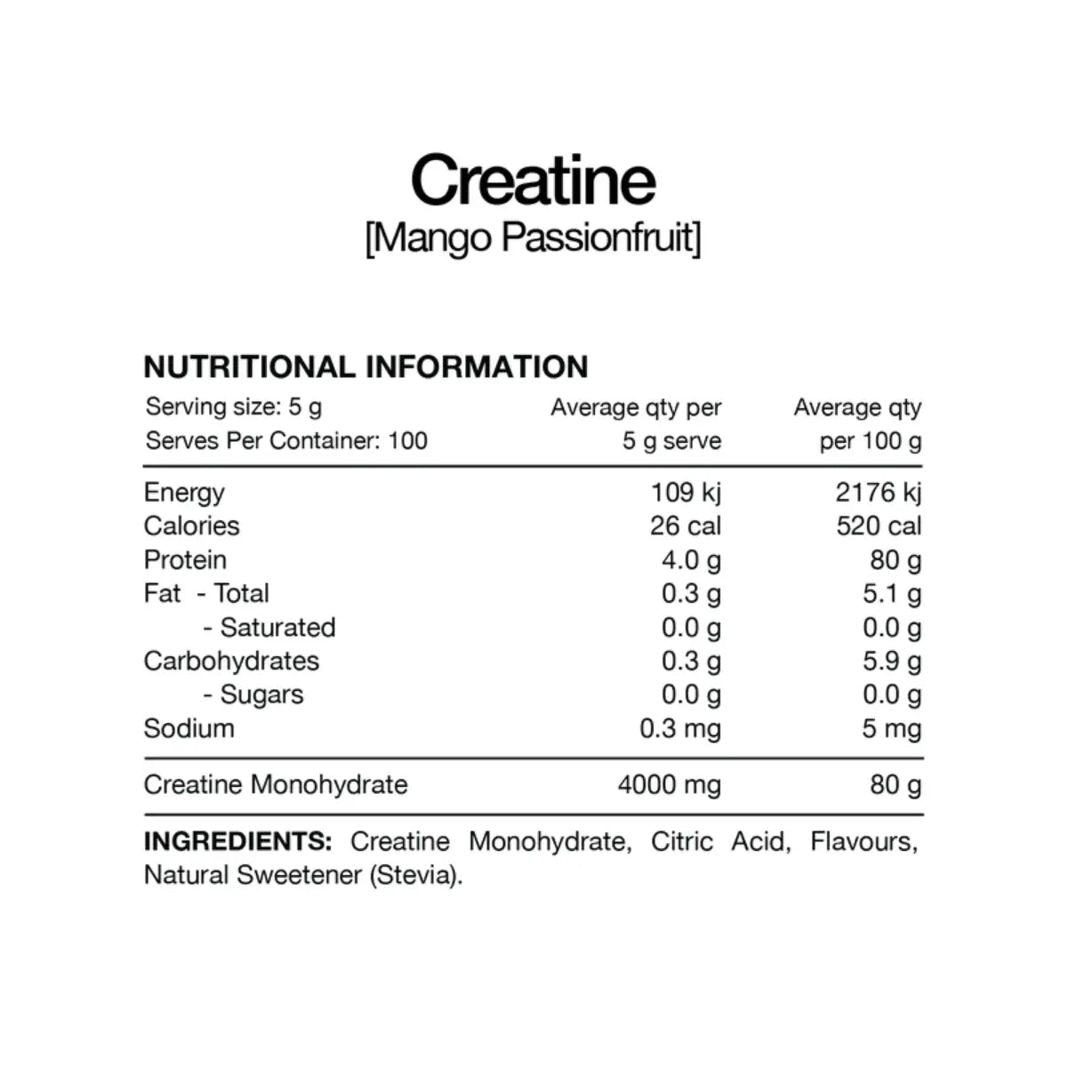 Flavoured Creatine by Switch Nutrition