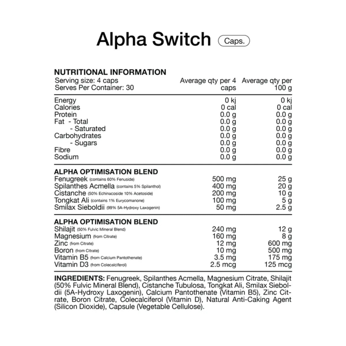 Alpha Switch (Capsules) by Switch Nutrition