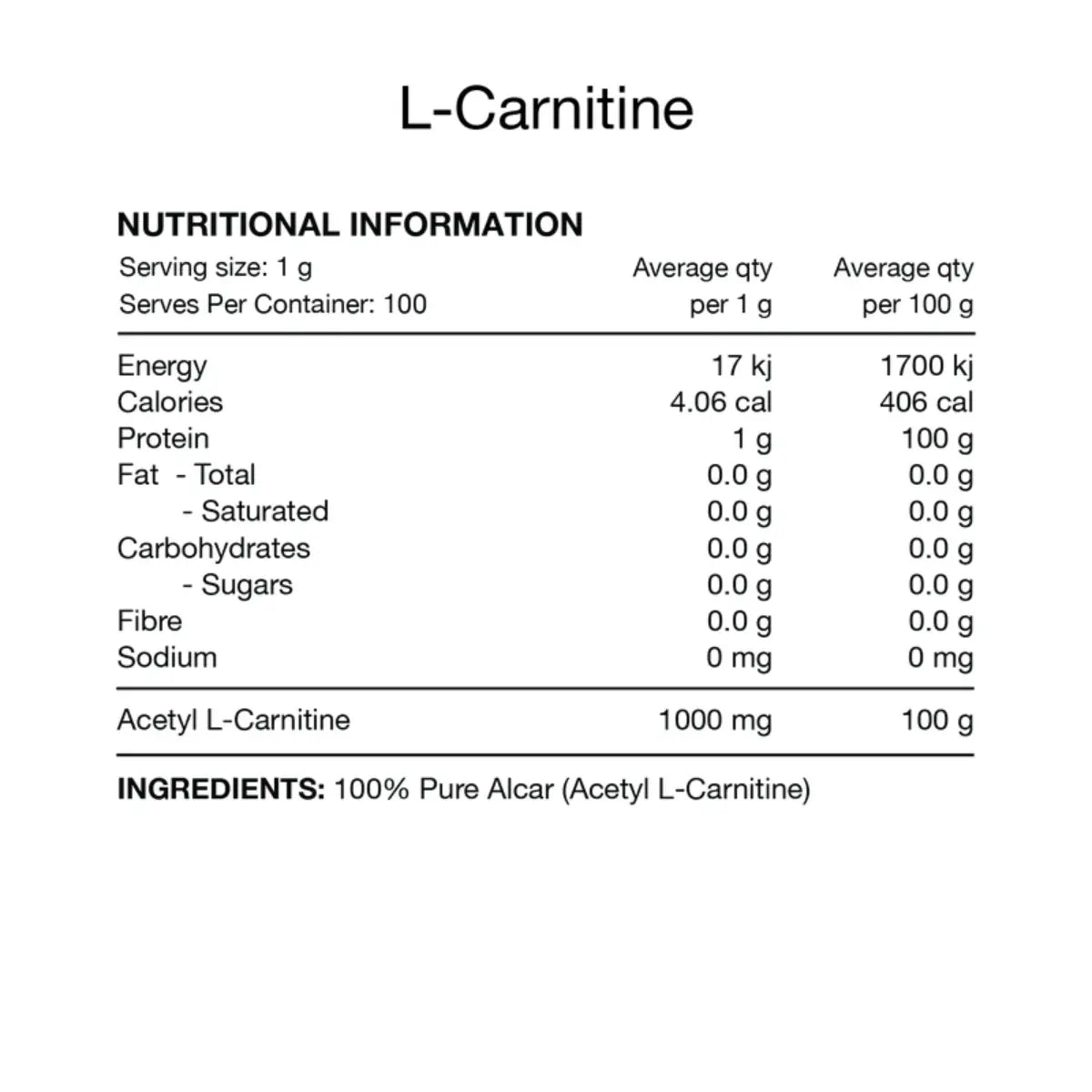 L-Carnitine by Switch Nutrition