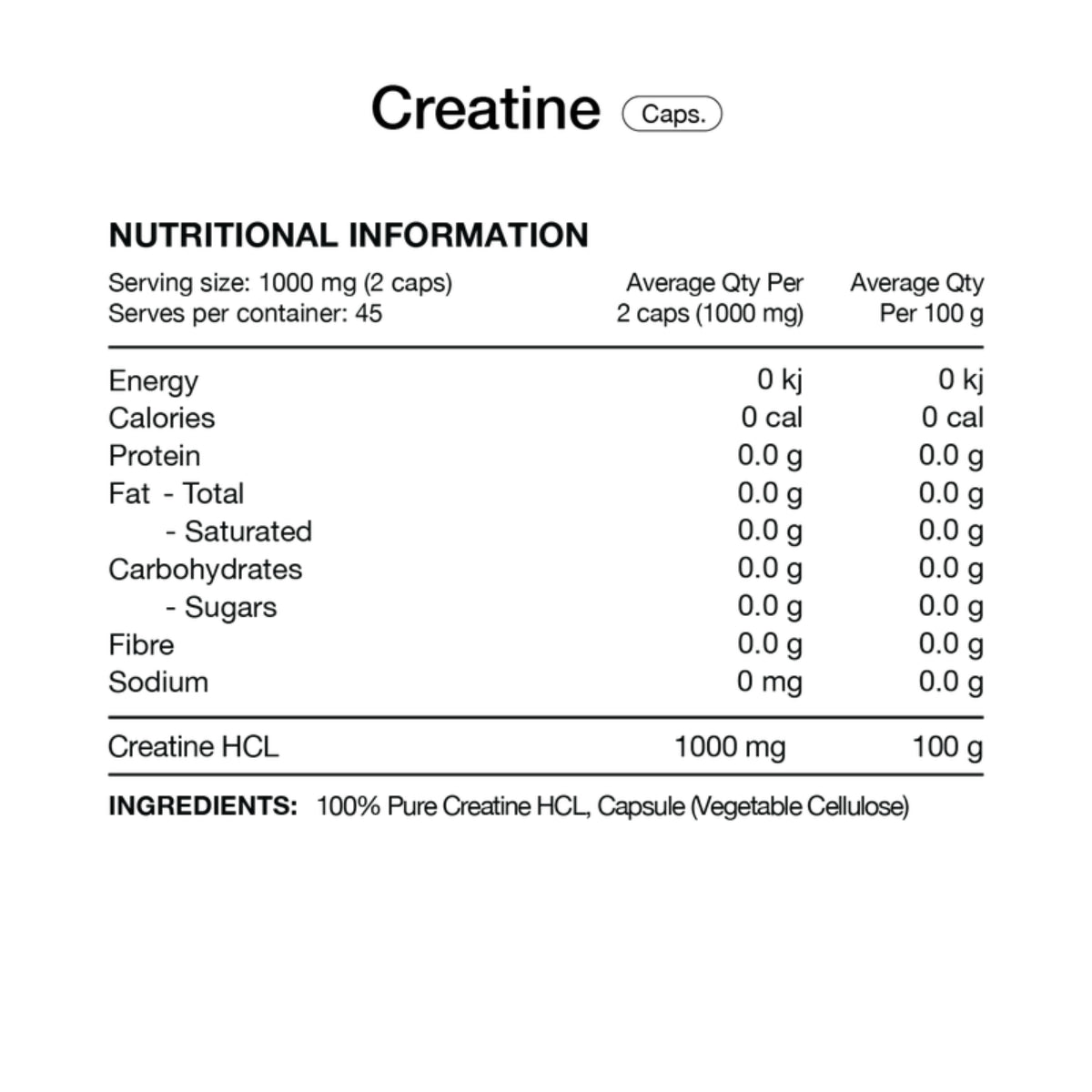 Switch Nutrition Creatine HCL Caps