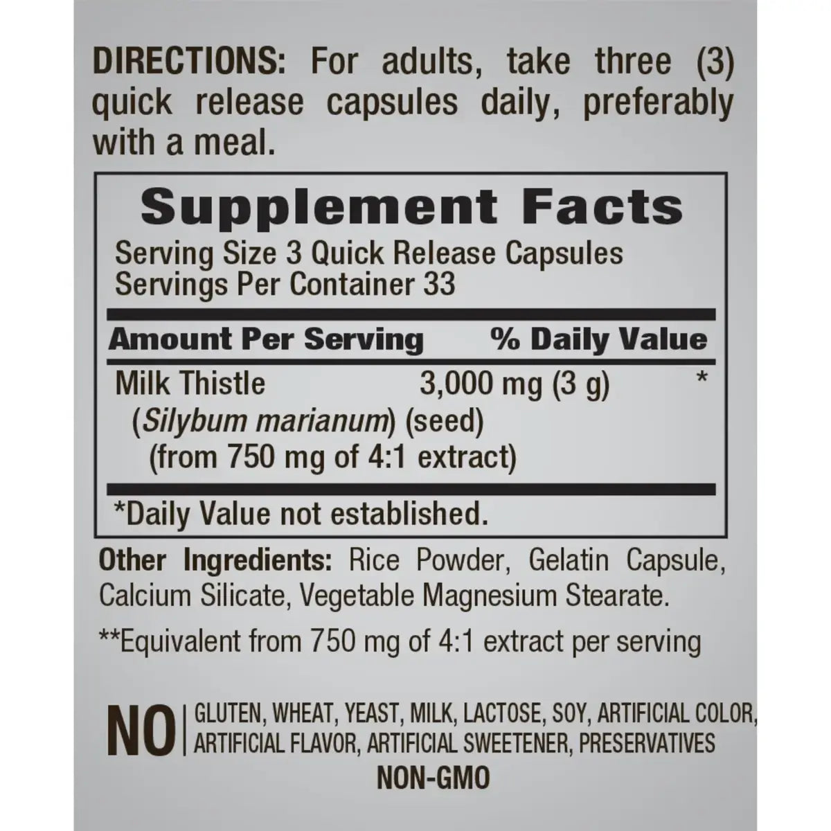 Milk Thistle Seed 3000 MG by Piping Rock