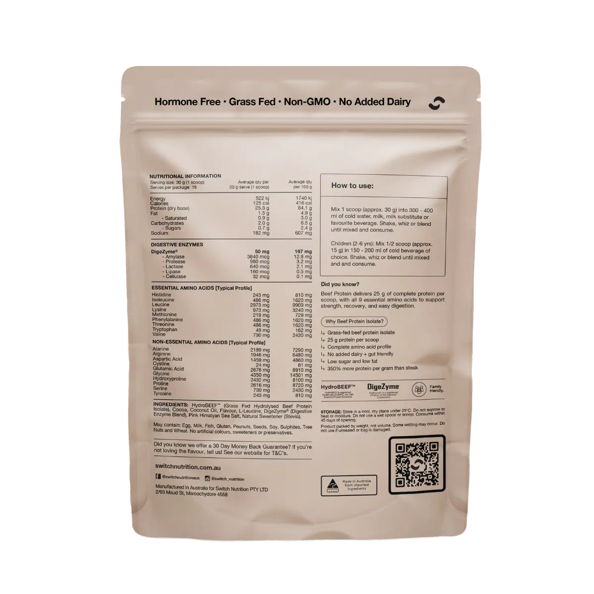Beef Protein Isolate by Switch Nutrition