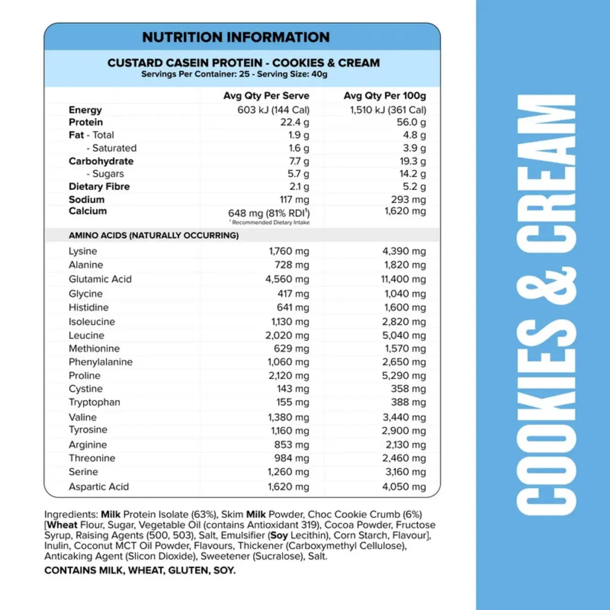 Muscle Nation Custard Casein