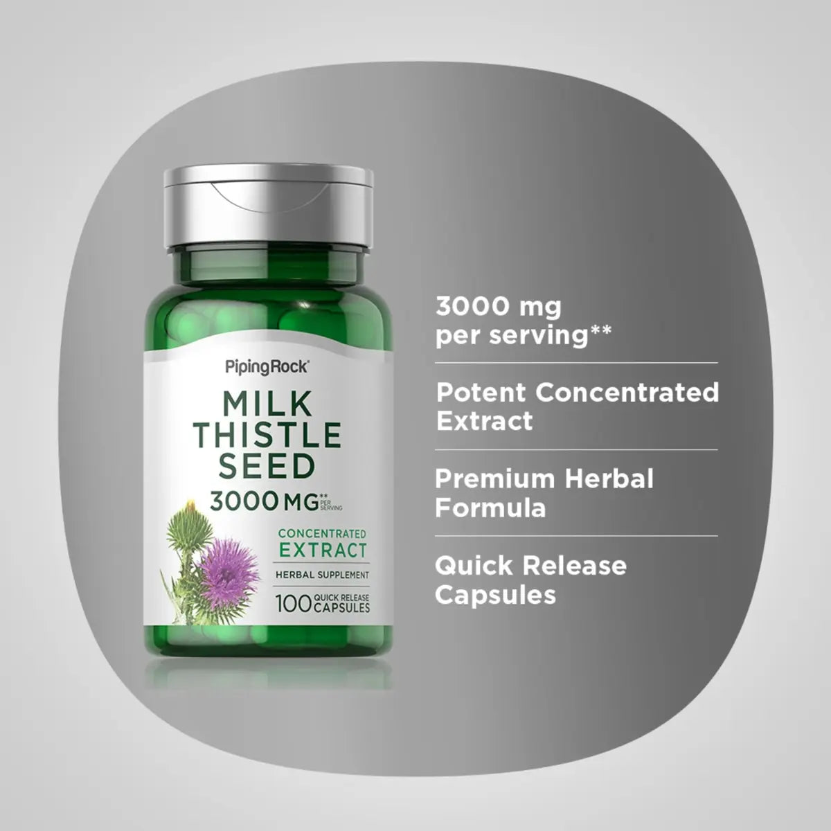 Milk Thistle Seed 3000 MG by Piping Rock