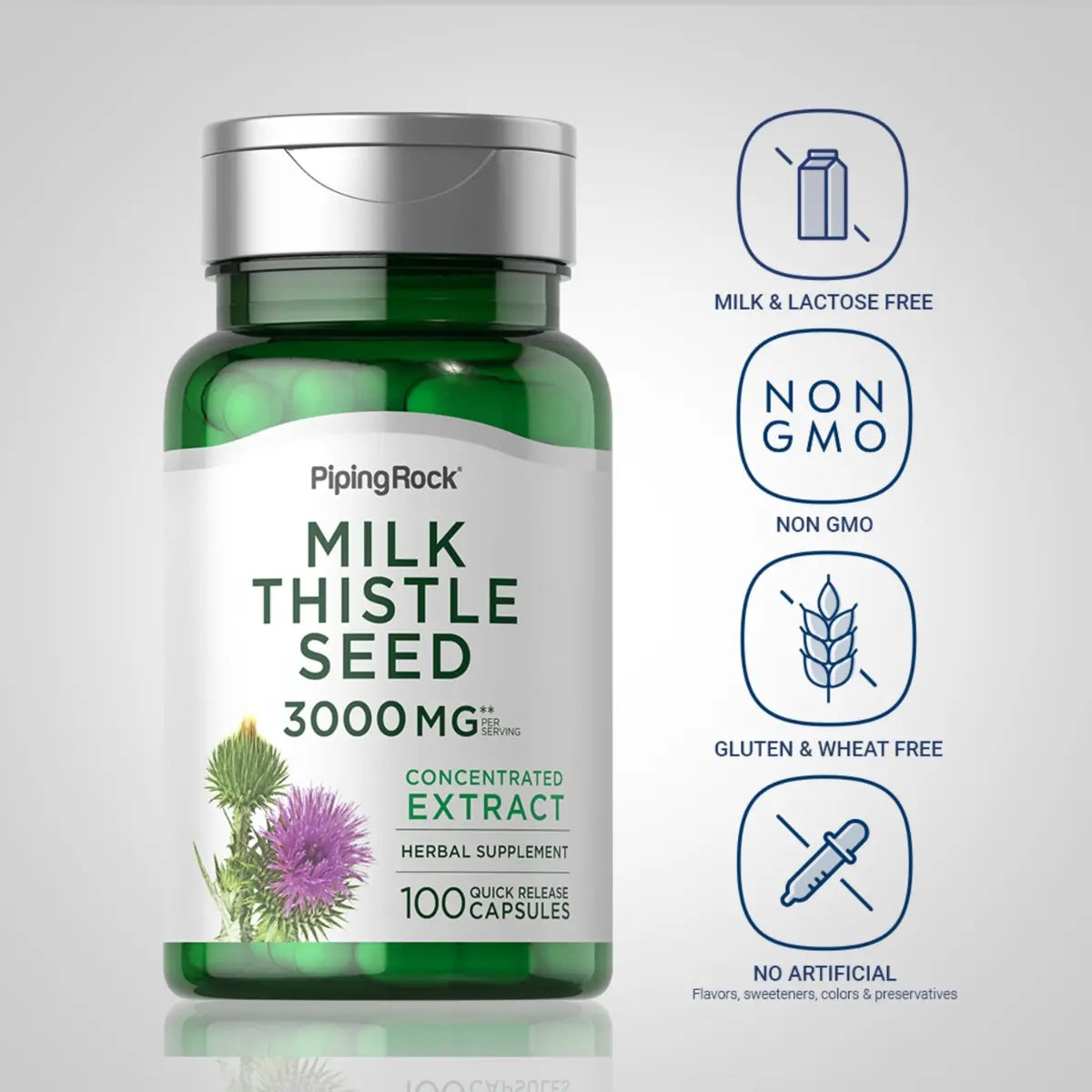 Milk Thistle Seed 3000 MG by Piping Rock