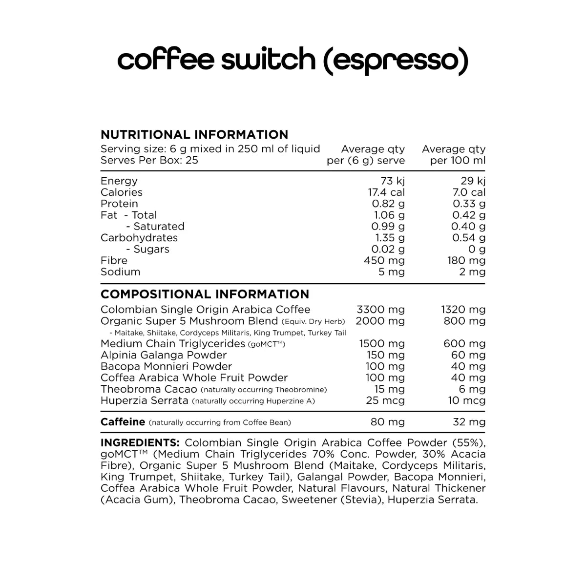 Coffee Switch by Switch Nutrition