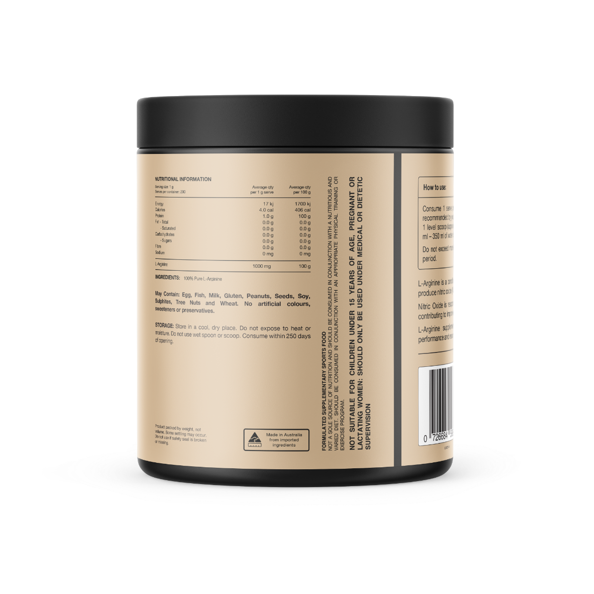 100% Pure L-Arginine By Switch Nutrition