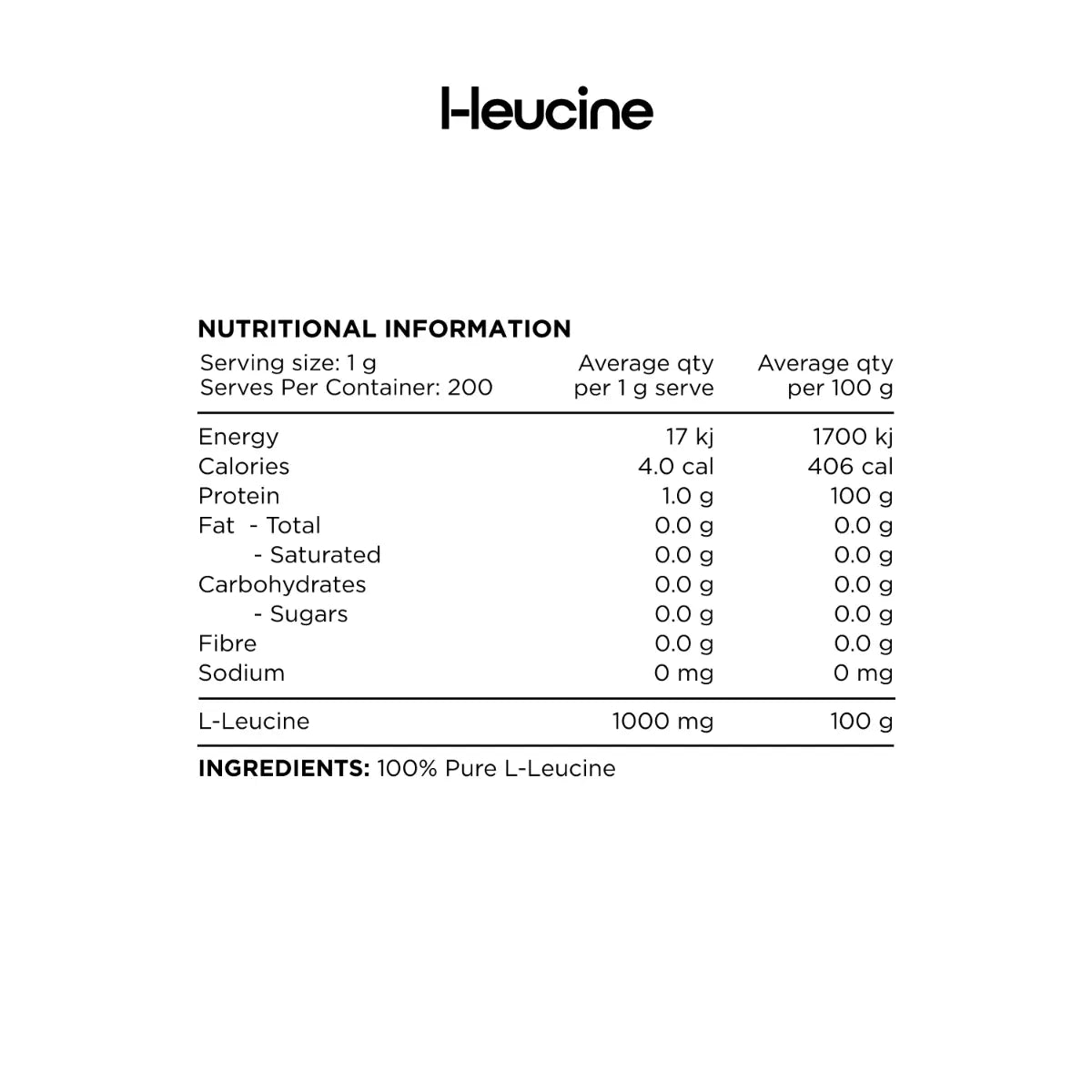 Switch Nutrition Leucine