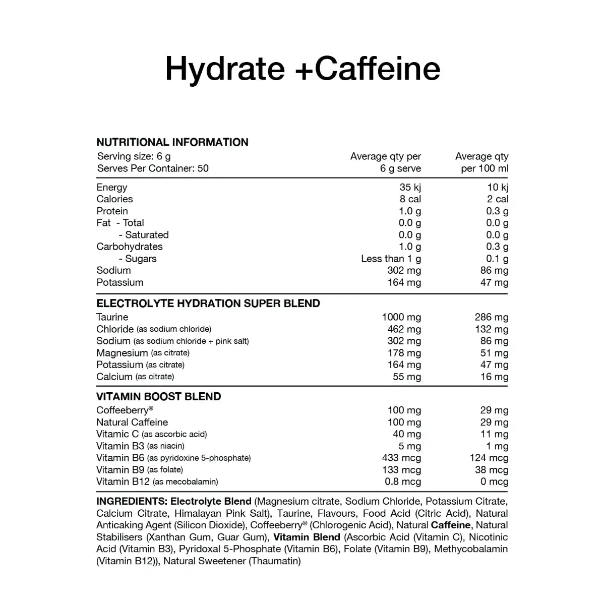 Hydrate + Caffeine by Switch Nutrition