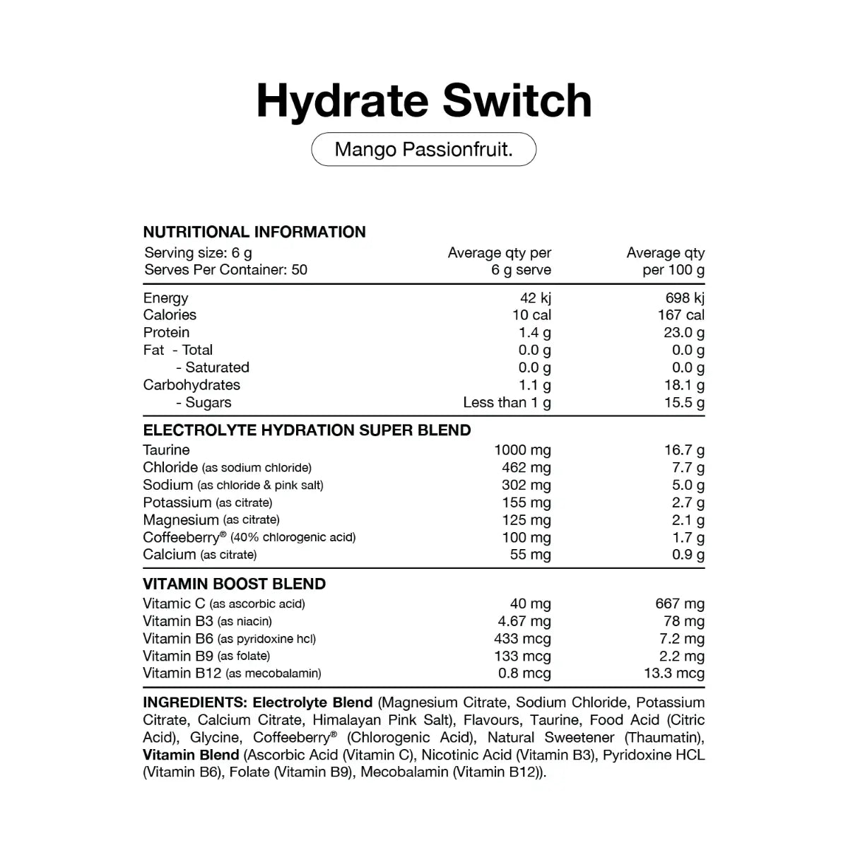 Hydrate by Switch Nutrition
