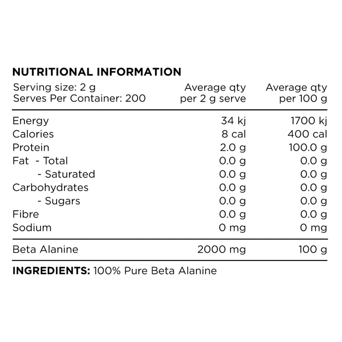 Switch Nutrition Beta Alanine