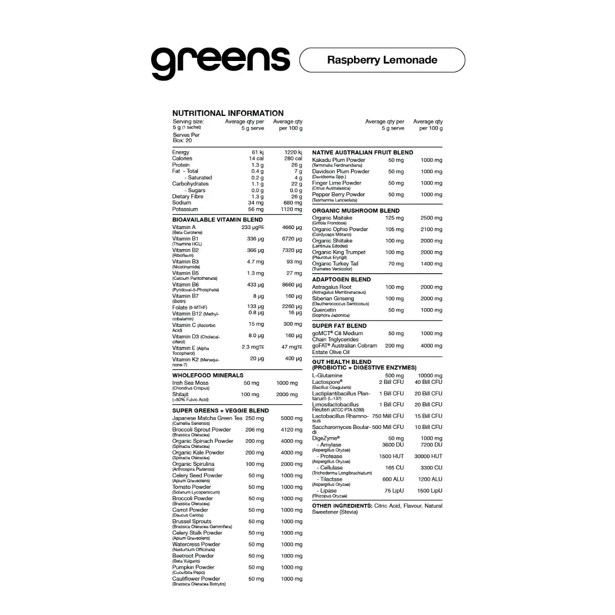 Switch Nutrition Greens