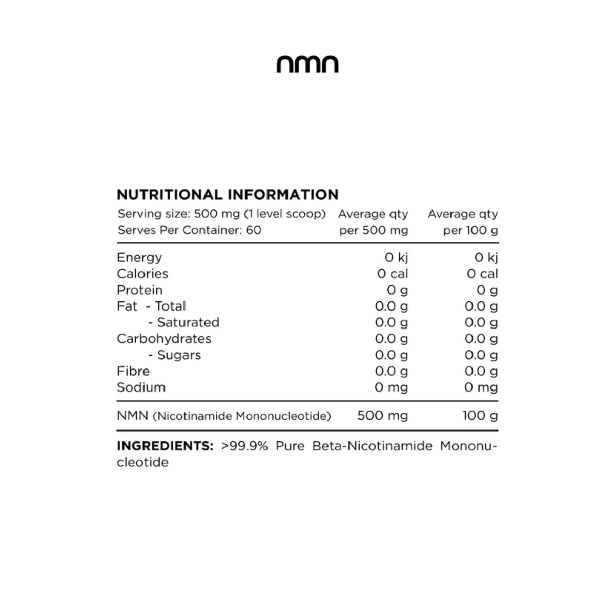 100% Pure NMN Powder by Switch Nutrition