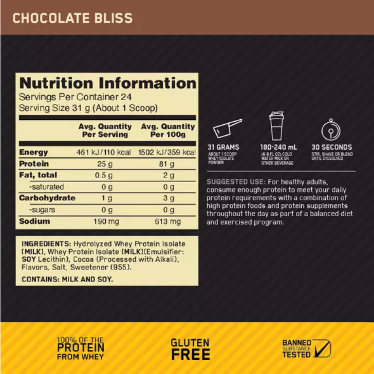 Gold Standard 100% Isolate by Optimum Nutrition