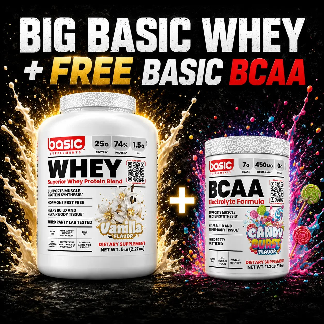 BIG BASIC WHEY + FREE BASIC BCAA