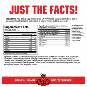 BEEF AMINOS SUPPLEMENT FACTS  1