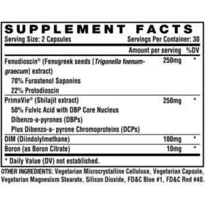Nutrex Research Alpha T Capsules 60 Serve Supplment Fact 1