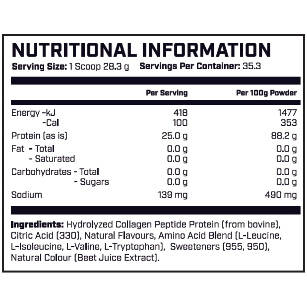 cyborg sports collagen pro 1kg Aussie Raspberry panel webp